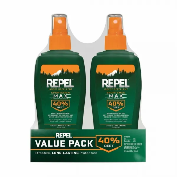 Repel 리펠 스포츠맨 맥스 포뮬라 곤충 방지 스프레이 펌프 6 fl oz (177ml) 2팩 INSECT REPELLENT SPORTSMEN FORMULA SPRAY PUMP, 1개, 1ml