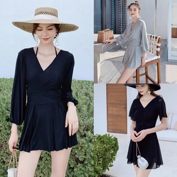 와플 여성 비치웨어 휴양지 빅사이즈 원피스 비키니 수영복 모노키니