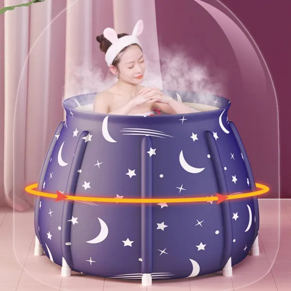 집에서 이동형 가정용 목욕탕 홀로 사우나통 이동식 접이식 간이 욕조 1인용 반신욕기 스파 덮개커버세트