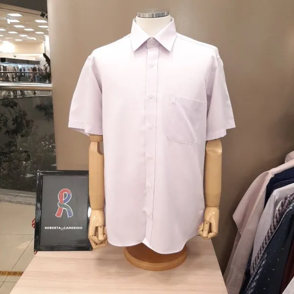 로베르타 디 까메리노(ROBERTA DICAMERINO) 남성드레스셔츠반팔 솔리드클래식 아이스 실크느낌소재 차갑다 쿨! RA29014