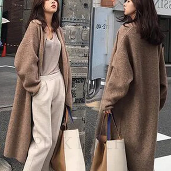 Pink Litchi 여성 가디건 롱 니트 코트 루즈핏 캐주얼 패션 Novqxl6lll1114khg02+사은품 증정