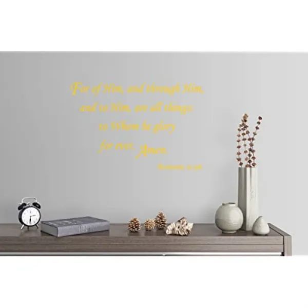 34x24 Romans 11:36 그분을 위해서는 모두에게 영광을 위해 영광이 될 것입니다. 데칼 스티커 아트 벽화 가정 장식 Yellow Yellow Yellow