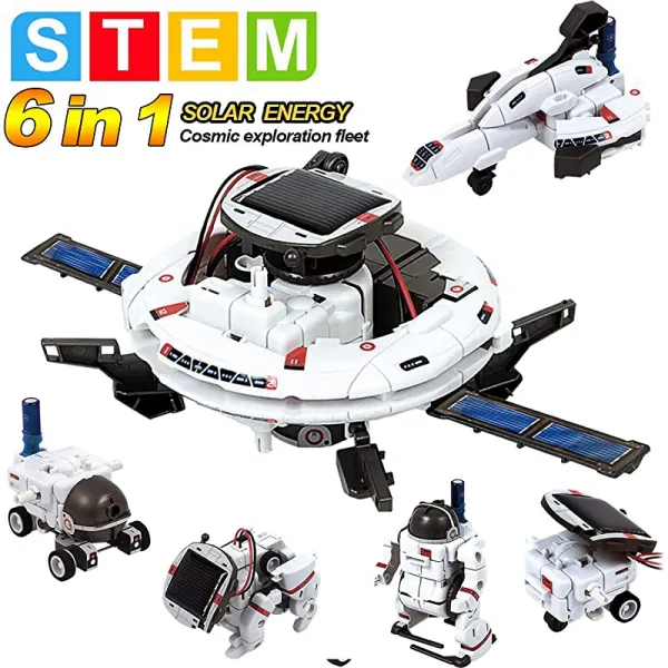 STEM 장난감 태양력 로봇 키트 6 1 교육 과학 키트 장난감 학습 과학 공간 빌딩 DIY 과학 선물 장난감 8 9 10 12세 소년 소녀 어린이, 상세페이지 참조