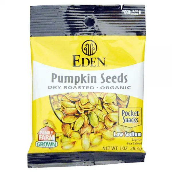 Eden Foods Organic Pumpkin Seeds Dry Roasted 10oz 24pk 에덴푸드 오가닉 펌프킨 시드 구운 호박 씨 미국 28.3g 24팩