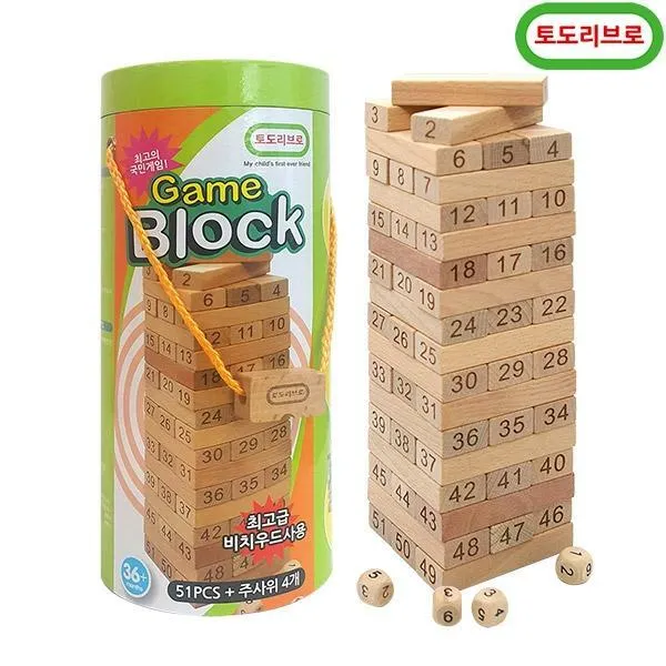 토도리브로 원목 게임 블록, 1개