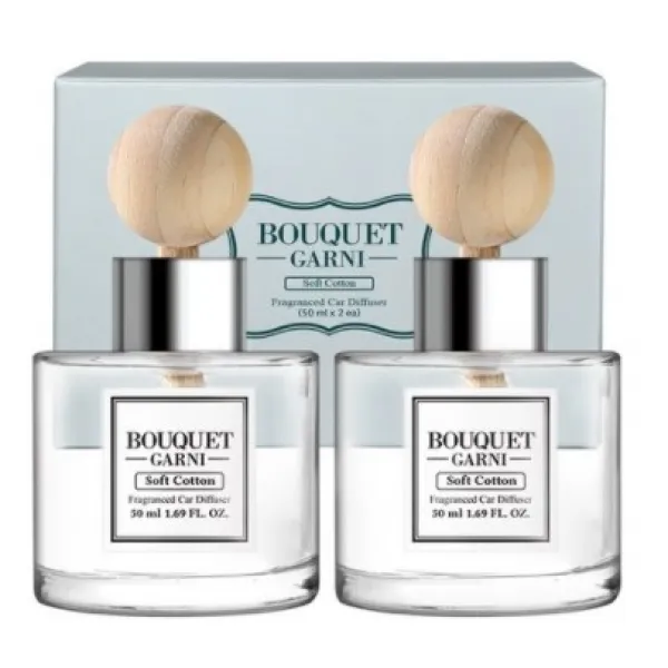 부케가르니 차량용 디퓨저 50ml, 소프트코튼, 2개
