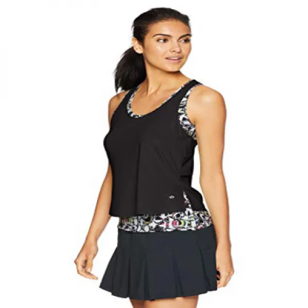 Bollé Pop Art Layered Tennis Tank Pop Art Black X-Small X-Small 팝 아트 블랙 볼레 팝 아트 계층화 된 테니스 탱크 팝, 1