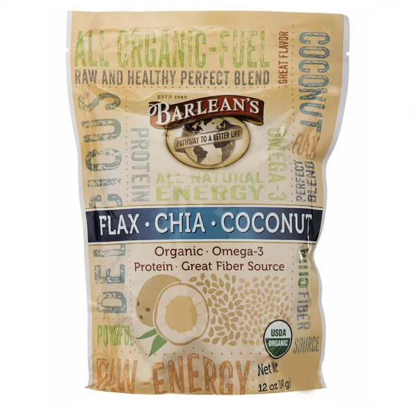 Barleans 발린스 아마씨유 치아 코코넛 오일 블랜드 340g Flax-Chia-Coconut Blend 12 oz, 1개