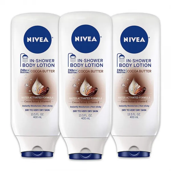 니베아 코코아버터 인샤워 끈적임없는 바디로션 13.5 Oz 400ml 3개묶음 Nivea Cocoa Butter In Shower Body Lotion Non Sticky For Dry Skin 3개 400ml