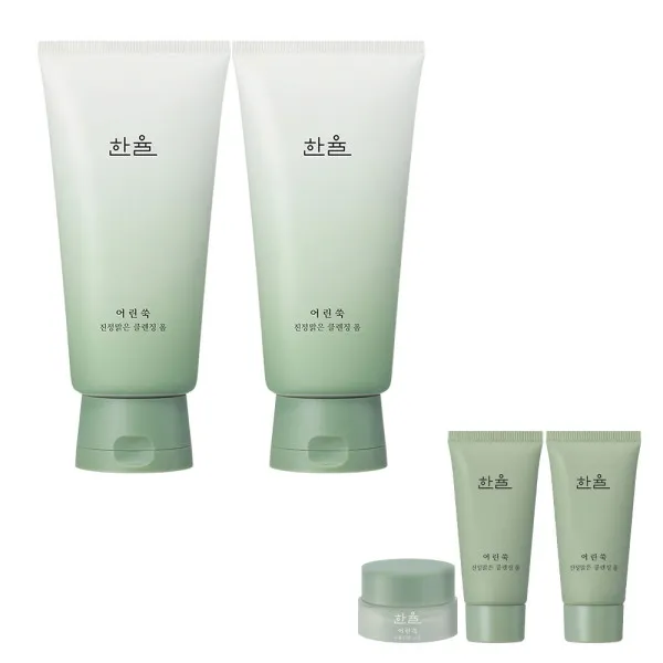 [한율] [본사직영★] 어린쑥 진정맑은 클렌징 폼 120g x2, 상세 설명 참조