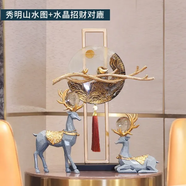 신 중국식 부처님 진열 장식품 현관 사무실 서재 그테이블 가볍게 사치한 무드 실내 이사 새집 기프트 복록 잘되고 있다 까치 등지