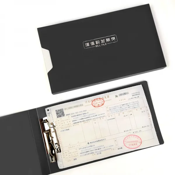 파일 5355 2권 전용 표케이스 케이스 보호 휴대용 다용도 기능 재무과 영수증 수납집개 노트 영수증클립 데이터 수납 어음, T02-겉껍데기가 있다 블랙(2개별포장)