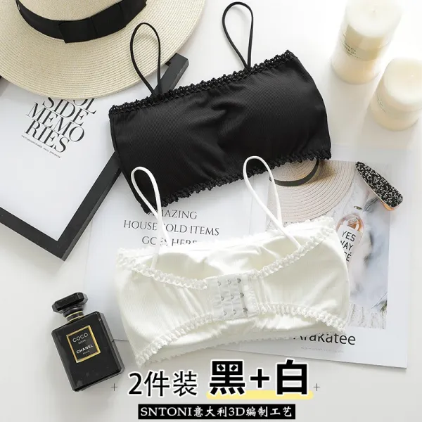 미 등 톱 브라 여 스트로보 나시 볼륨 망 레드 랩 레이스 팝 얇은 이너탑
