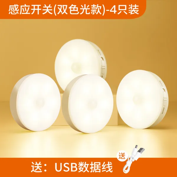 취침등 달그림자 무드등 스마트 센서 램프소리 빛제어 가정용 led복도램프 거실 침대헤드 야밤, T13-(트)usb충전+센서 타입(투톤 빛-따뜻한빛+흰