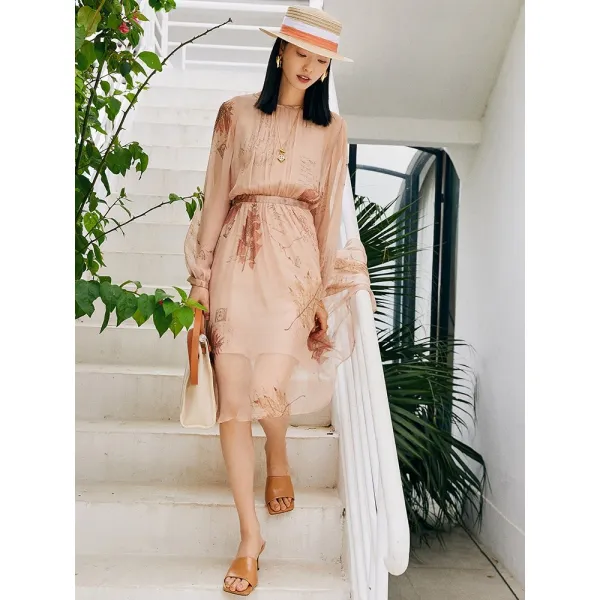 샤랄라원피스 무드 하우스 모처럼 한번 보고 있다 의 보여 화이트 4메터 실크 A스윙 사치스럽다 계 2343962217