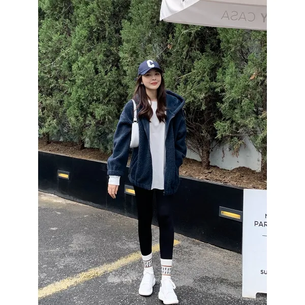 집업 티셔츠 K언니 손수 마음대로 데려가다 570 g 램스 울 털 부드럽다 보온 후드가디건 맨투맨 코트 3983479772