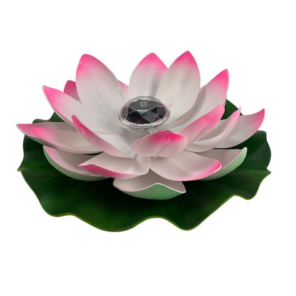 태양광 연꽃 램프 연못 수영장 장식 정원 무드등 옥상테라스 조명 인테리어 등불 40cm 핑크