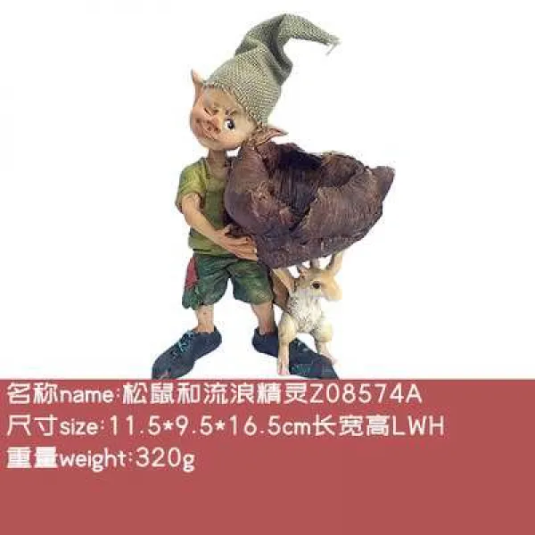 장식인형 귀여운 리틀다람쥐 소품 나무수지 애니멀 거실 테이블위 흔들시계 분재 장식품 생일선물, T11-다람쥐 교통량