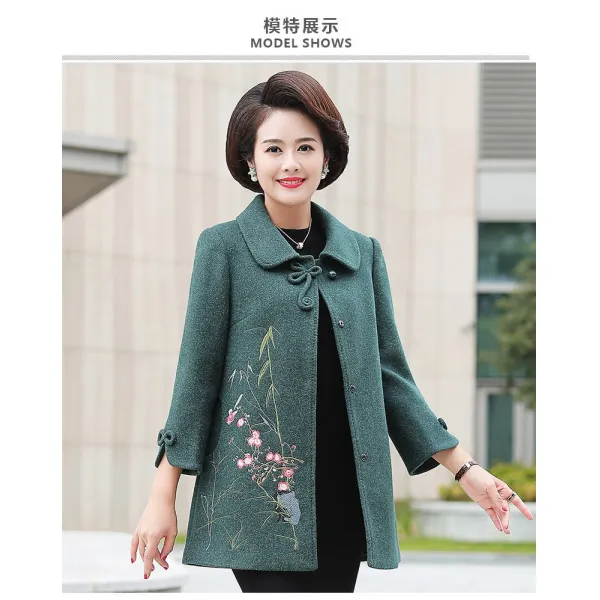 오버핏코트 특대사이즈 오버사이즈 빅사이즈 중년노년여성 옷추가 두꺼운털 모직코트 코트 200근 가을겨울타입