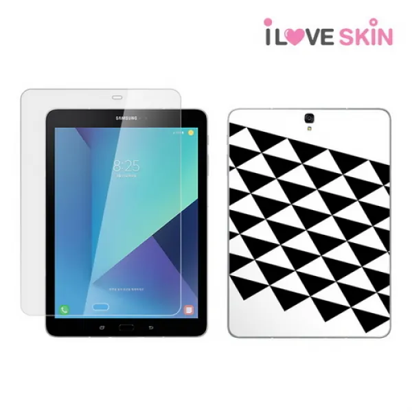  바보사랑 삼성 갤럭시탭s3 9.7 트라이앵글 스타일가드 고광택강화필름+디자인 후면 보호필름 1개
