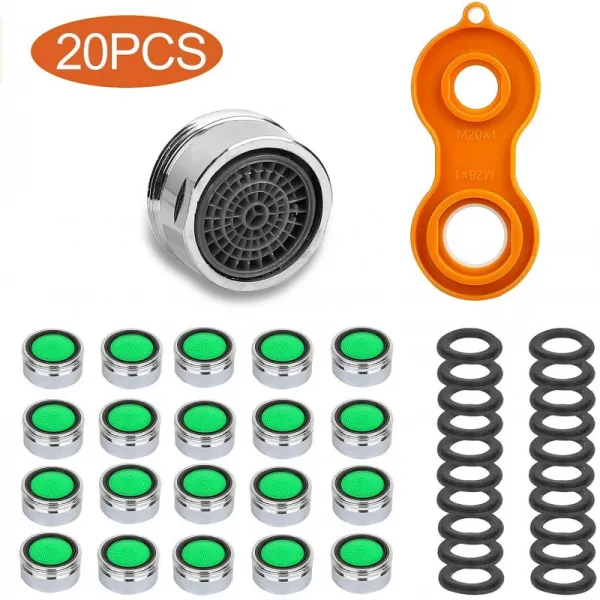[독일] LISOPO 20 pcs 제트 레귤레이터 M24 수도꼭지 체 삽입 키 ABS로 만든 물 수돗필터 수돗물 제트, 단일상품