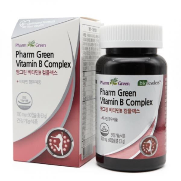 팜그린 비타민B 컴플렉스 B1 B2 B6 B12 비타민비 영양제, 90캡슐, 700mg