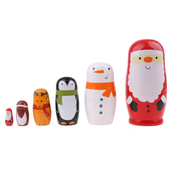STK6 손으로 러시아 중첩 인형 babushka matryoshka 인형 산타 클로스를 그린