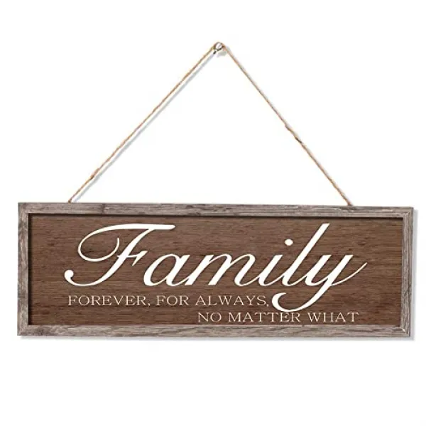 영원히 가족. 영원히 그리고 항상. 에 관계없이. (Family Forever.For Always. No Matter What. Rustic Wood Wall art Sign), 본상품
