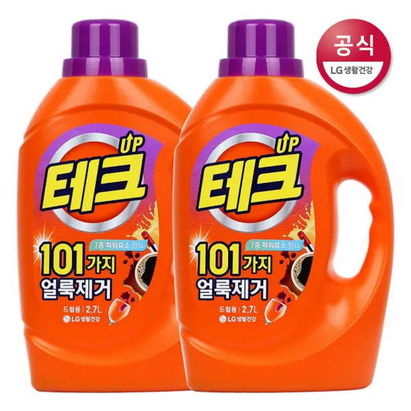 [신세계TV쇼핑]LG생활건강 테크 101가지 얼룩제거 2.7L(드럼) x2개, 101가지 얼룩제거 리필2L(일반) x4개, 1