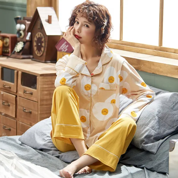 제파존 긴팔 파자마 산욕기룩 봄가을 순면 여성 3달4 산후 수유복 산모 퇴원함 유니폼 임산부홈웨어