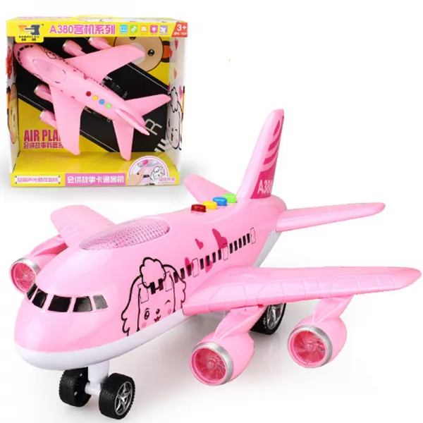 헬스클럽에서 이야기한 만화려객기 아동완구 조교관성 A380 비행기모형 관성 A380 려객기 핑크, 단일상품