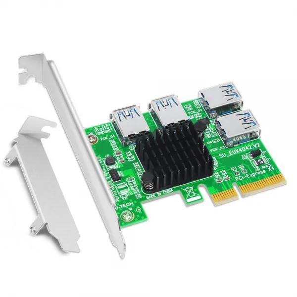 Retemporel SSU PCI 표현하다 1 에 4 라이저 카드 PCI-E 어댑터 4X 포트 USB 3.0 BTC 비트코인 광부 마이닝, 1개