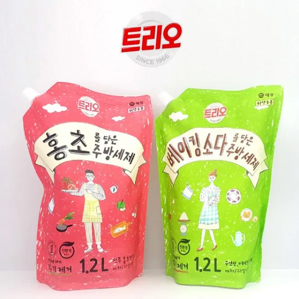 Pk 애경 트리오 홍초담은 주방세제 리필 1.2l 1개