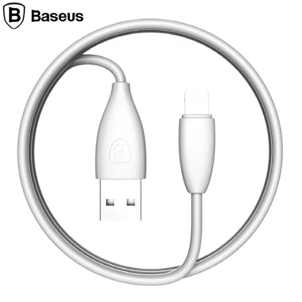 베이스어스 기본 데이터 충전 케이블 8핀 (화이트) 베이스어스/충전/2A/고속/8P/8핀, 단일 색상, 단일 수량