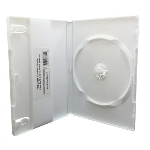 CheckOutStore (10) Premium Standard Single 1-Disc DVD Cases 14mm (White) CheckOu