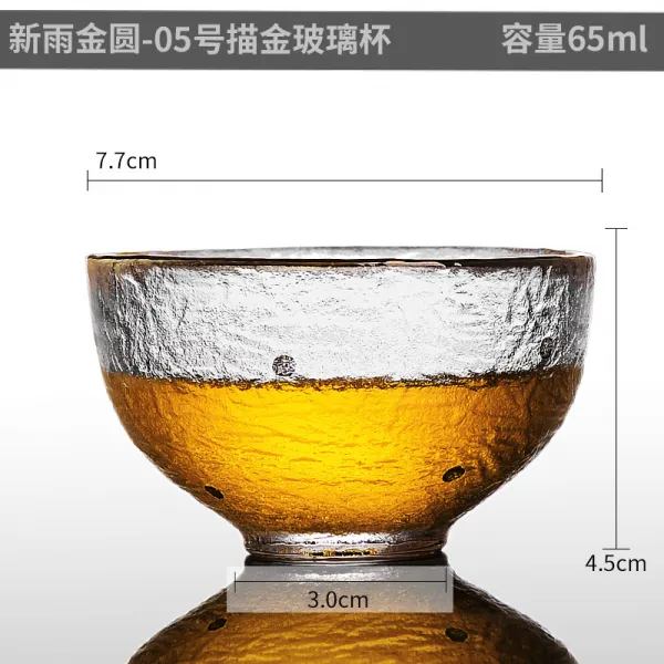 망치 문 유리잔 쿵 찻잔 작은 잔 맛 내열 크리스탈 투명 다기 싱글 컵 주인 그릇 비골드 원05번금괴 유리 컵