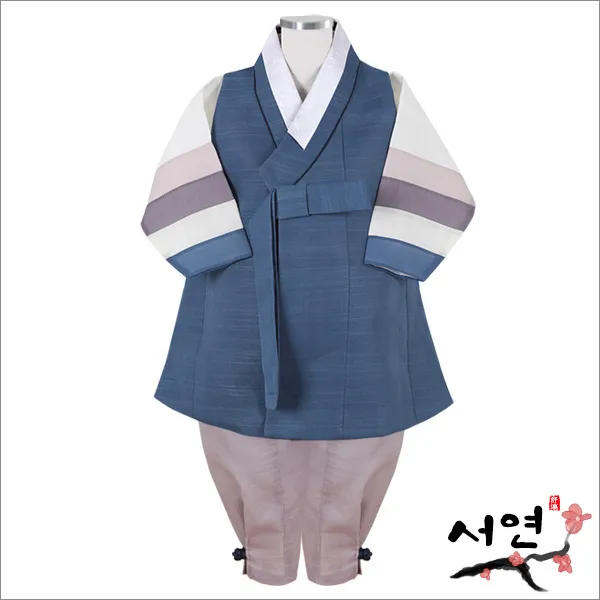 서연한복 HJ_1969 아람찬회청색사동 백일한복 돌부터 15세까지 남아한복