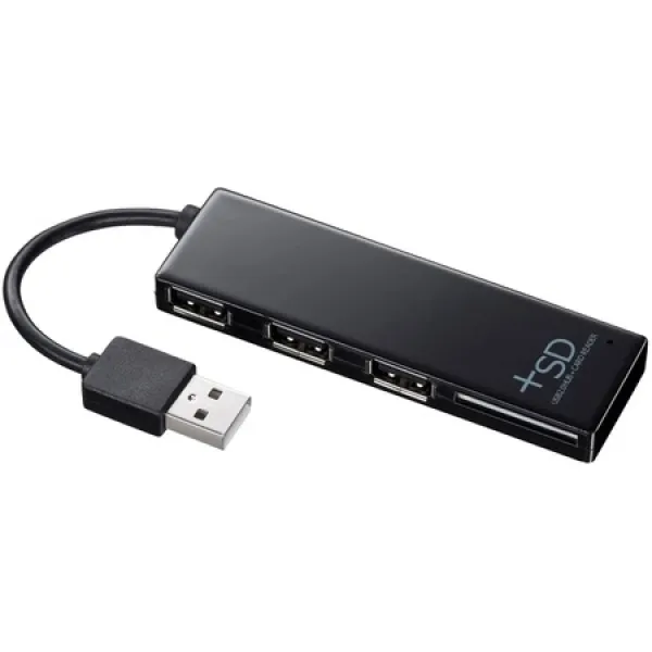 SANWA macbook 노트북 pc 노트북 노트북 휴대용 카드 판독기 sd sdhc2c(최대 256gb) 블랙용 0.2ft 케, 상세 설명 참조0