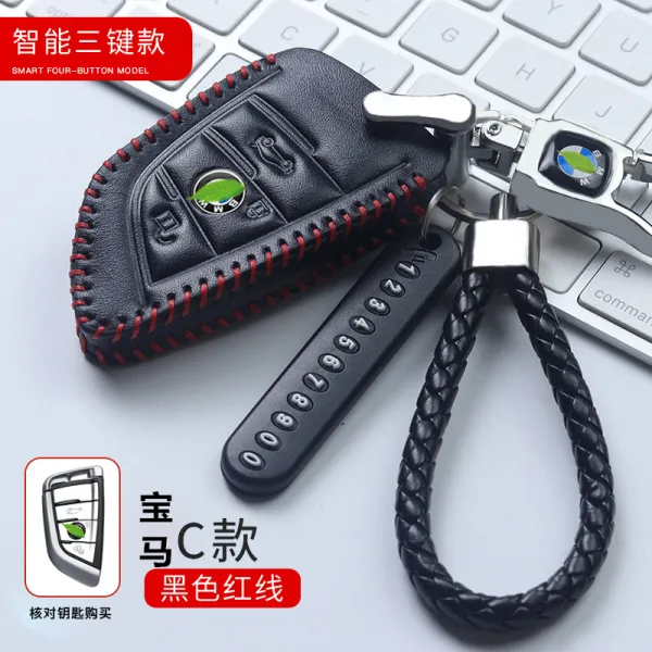 BMW 키홀더 뉴 3시리즈 5시리즈 gt7시리즈 x3x4 키 세트 525li 남 여성 320리 신참 버클백, BMW C타입 스마트 3블랙 레드 라