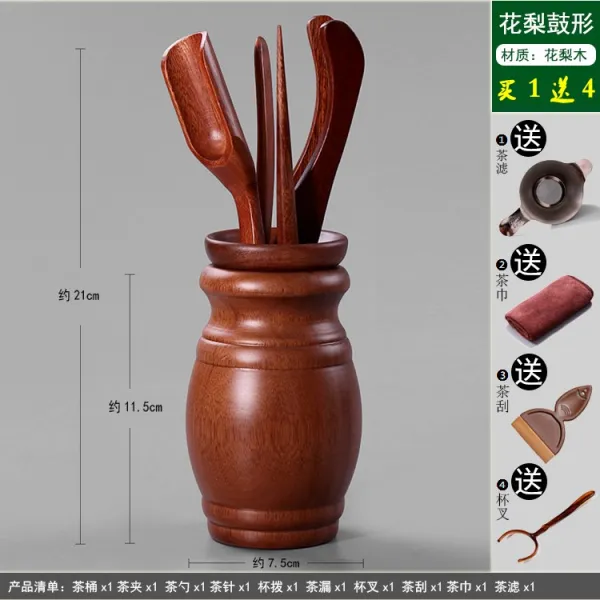 티스푼세트 차도구 부속품 다도 육군자 찻잔 받침차 패키지 티클립 티스푼 흑단 제작, T27-배 를 두 르 고 증정 하 다 . 4