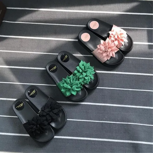 굽있는 꽃장식 슬리퍼 이쁜슬리퍼 여자슬리퍼 실내화
