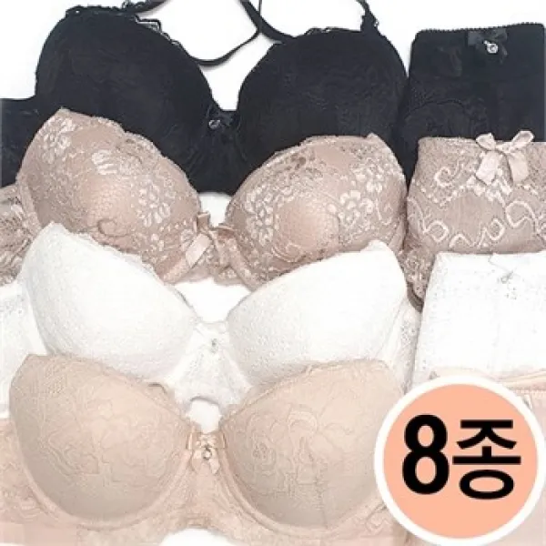제이투와이 투톤레이스 브라 + 팬티 8종세트