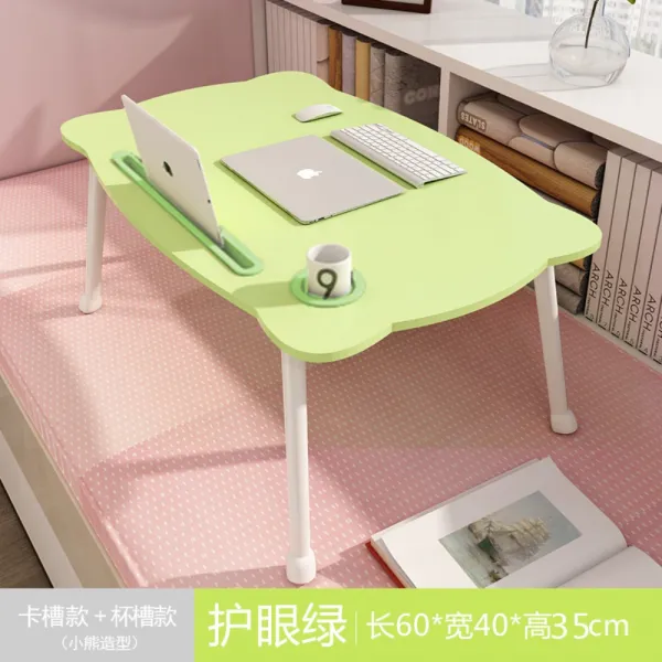 접이식 좌식 앉아서 휴대용 뒤 테이블 노트북 침대 곰돌이 곰 모양 책상 베드 트레이 패드 홀더 컵 받침 S