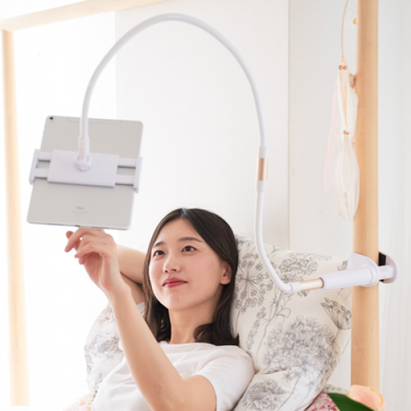 이코노미쿠스 누워서 자바라 침대 핸드폰 거치대 고정대 걸이 받침대, 120cm, 골드