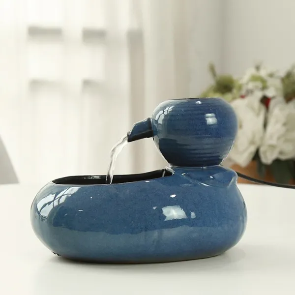 고양이 물 디스펜서 자동 순환 흐르는 물 애완견 공급 사료 물 마시는 유물 젖은 입 마시는 분수, 감사합니다g, SY 스몰 스태틱 블루