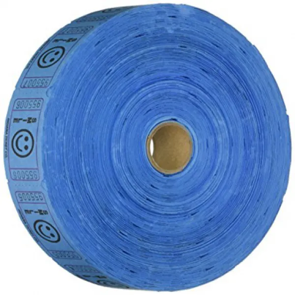 2000 Blue Smile Single Roll Consecutively Numbered Raffle Tickets 2000 블루 스마일 싱글 롤 연속적으로 번호 매겨진 배플 티, 1