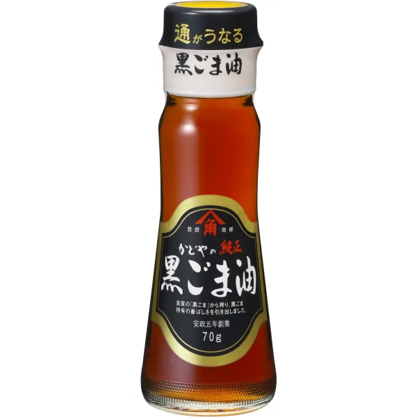 かどや 純正黒ごま油 70g 카 도야 정품 검정 참기름 70g, 1