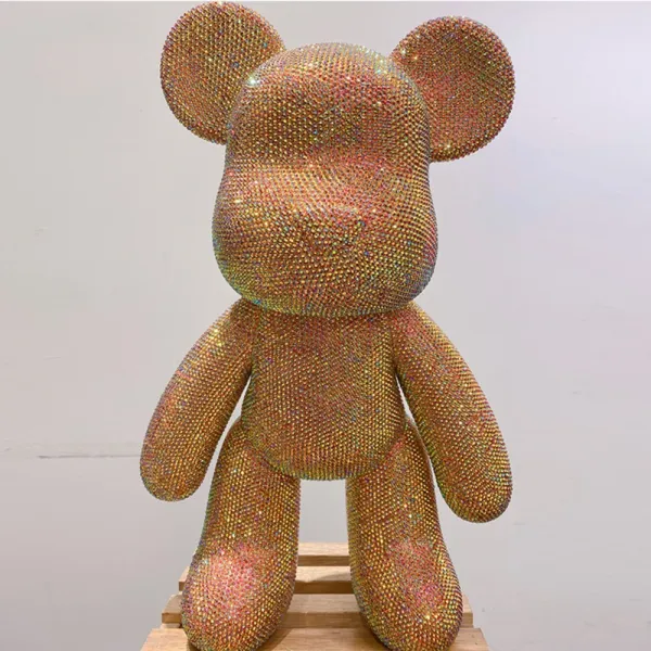 다이아몬드 큐빅 베어브릭 1000% 53cm 대형 인테리어 피규어 집들이 개업 선물, 틱톡[금귤]AB칠채업데이트53cm대웅cm