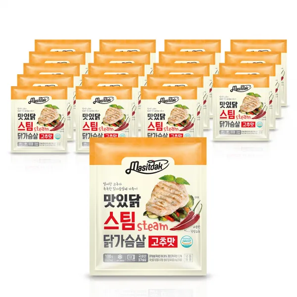 맛있닭 닭가슴살 스팀 고추맛, 100g, 20팩