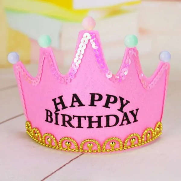 에이케이젤로 Led 왕관 램프 생일축하 머리띠 핑크